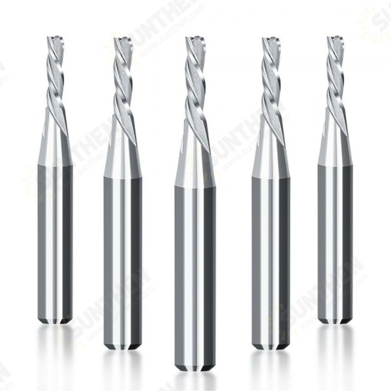 1pc 1/4 Shank Milling Cutter 3 Flute Down Cut End Mill Cutter Carbide Milling Tool Cutting Dia 1/8 CNC Router Bit