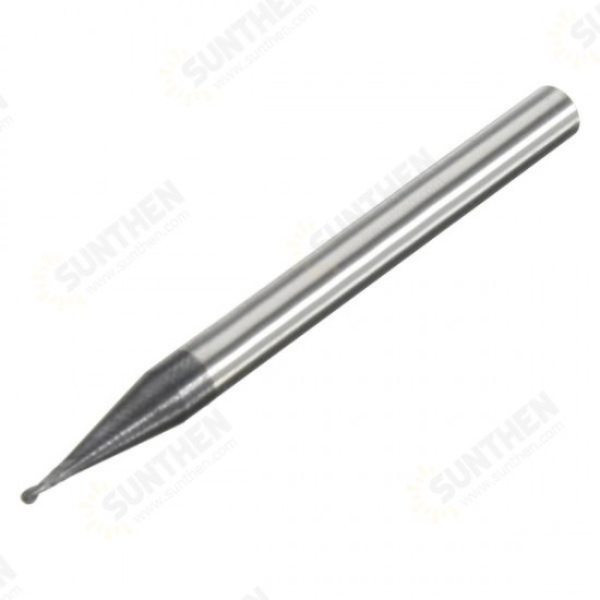 2 Flutes Radius 0.5mm Tungsten Steel Coated Ball Nose End Mill Cutter