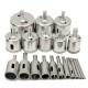 20Pcs Diamond Coated Core Drill Bit Set 3-50mm Hole Saw Cutter for Glass Marble Granite