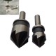 2pcs 5 Flute 82 Degree 1/4 Shank Countersink Drill Bit Set Chamfer Cutter