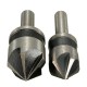 2pcs 5 Flute 82 Degree 1/4 Shank Countersink Drill Bit Set Chamfer Cutter