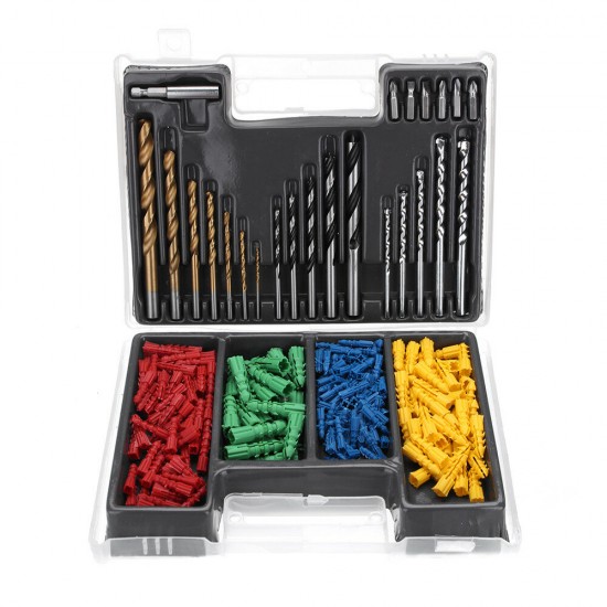 300pcs 2-10mm HSS Twist Drill Bit Set Metric Wall Plugs Impact Wood Working Tool With Case