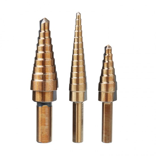 3/5/6pcs HSS Step Drill Bit Set Cone Hole Cutter