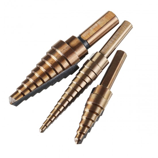 3/5/6pcs HSS Step Drill Bit Set Cone Hole Cutter