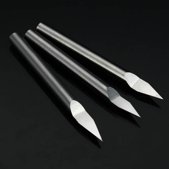 3pcs 3.175mm Shank 30 Degree 0.1/0.2/0.3mm Carbide Engraving Bits CNC Tool for Metal