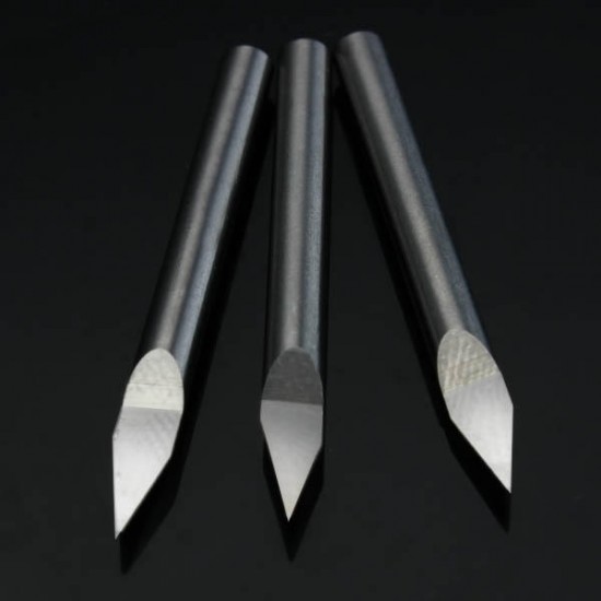 3pcs 3.175mm Shank 30 Degree 0.1/0.2/0.3mm Carbide Engraving Bits CNC Tool for Metal