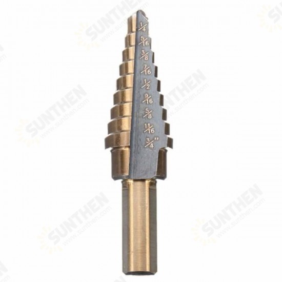 3pcs M7 HSS Step Drill Bit Set 3/16-1/2 1/4-3/4 3/16-7/8 Inch