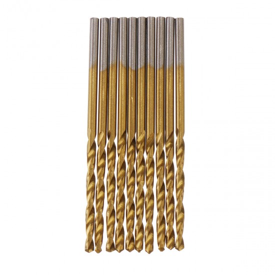 50pcs Titanium Coated High Speed Steel Twist Drill Bit1/1.5/2/2.5/3mm Twist Drill BitWoodworking