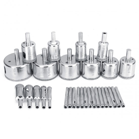 5/35Pcs 6-50mm Diamond Hole Saw Drill Bit Set Tile Ceramic Glass Marble Drill Cutter