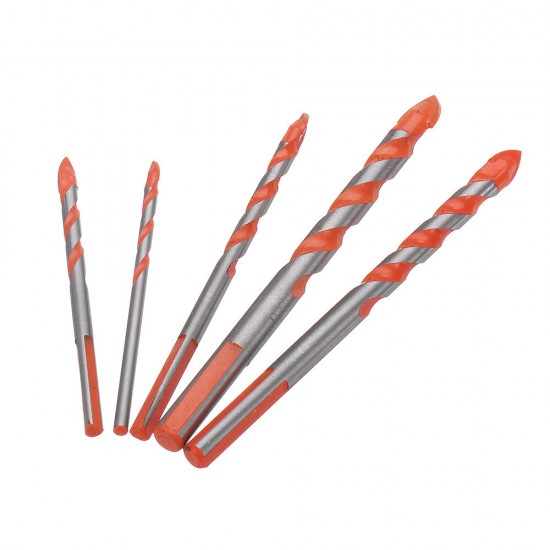 5Pcs 4/5-10mm Triangle Shank Drill 4/5/6/8/10mm Ceramic Glass Hole Wall Twist Spiral Drill Bit