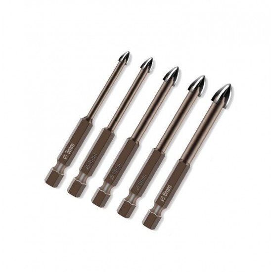 5pcs 3/4/5/6/8mm Cemented Carbide Tile Drill Bit Drilling Tool Ceramic Brick Wall Hole Opener