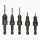 5pcs 82 Degree Countersink Drill Bit Set for Wood Quick Change Chamfered Adjustable Drilling Woodworking Tool