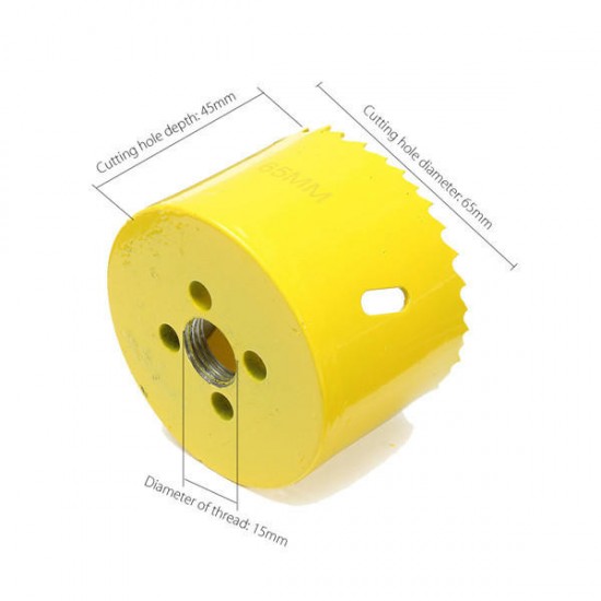 65mm M42 Metal Hole Saw Hole Saw Cutter Arbor Pilot Drill Bit Wood Plastic Hole Saw