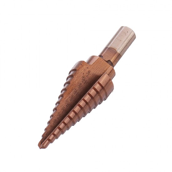 6Pcs HSS Bronze Coated Step Drill Bit With Center Punch Drill Set Hole Cutter Drilling Tool