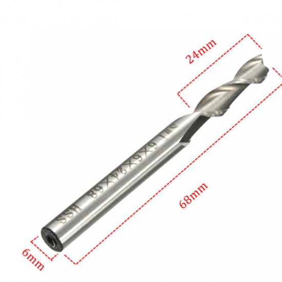 6mm 2 Flute HSS End Mill Cutter CNC Bit