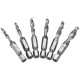 6pcs 1/4 Inch M3-M10 Composite Tap HSS Combination Drill Tap Bit Set Hex Shank Deburr Countersink Bits