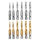 6pcs 1/4 Inch M3-M10 Composite Tap HSS Combination Drill Tap Bit Set Hex Shank Deburr Countersink Bits