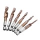 6pcs M3-M10 Combination Drill Tap Bit Set HSS 6542 AlTiN Coated Deburr Countersink Drill Bits