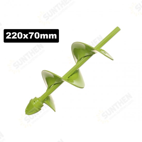 70mm Wide Green Garden Auger Drill Bit Electric Drill Bit Digs Hole 400/220mm Length