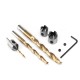 7/8Pcs 3-10mm Round Shank Titanium Coated Countersink Drill Bit Set Replacement Three Point Carpentry Tool Woodworking Tool With Hexagon L-Wrench