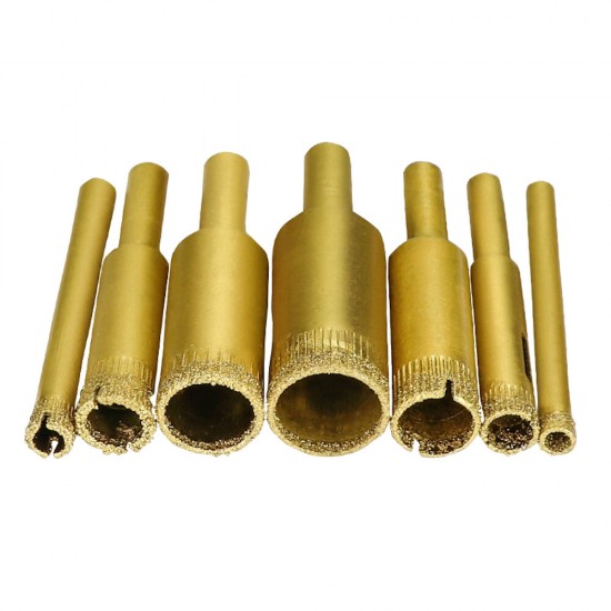 7pcs 5-16mm HSS Titanium Coated Hole Saw Cutter Hole Opener for Glass Marble Vitrified Tiles