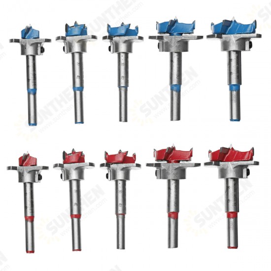 7pcs Blue or Red Woodworking Hinge Hole Opener Set Positioning Hole Saw Cutter Drill Bits