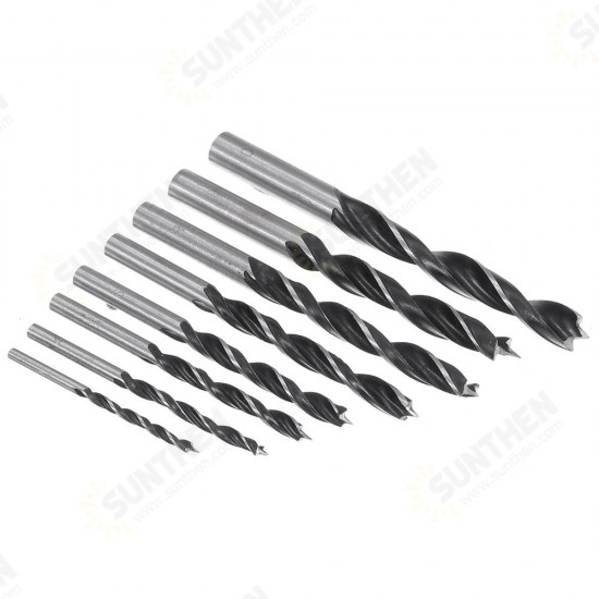 8pcs 3-10mm Carbon Steel Working Auger Drill Woodworking Tool Twist Drill Bit Set