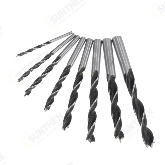 8pcs 3-10mm Carbon Steel Working Auger Drill Woodworking Tool Twist Drill Bit Set