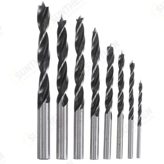 8pcs 3-10mm Carbon Steel Working Auger Drill Woodworking Tool Twist Drill Bit Set