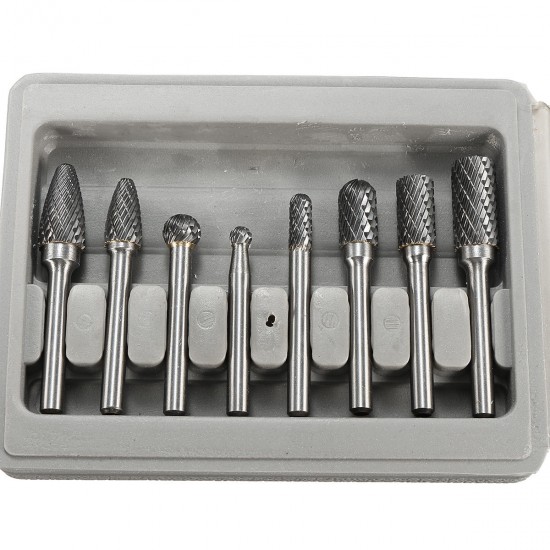 8pcs Carbide Rotary Burr Set 1/4 Inch Shank File Power Tool