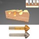 90 Degree Titanium-plated Metal Chamfer Drill Bit Straight Shank Chamfering Knife