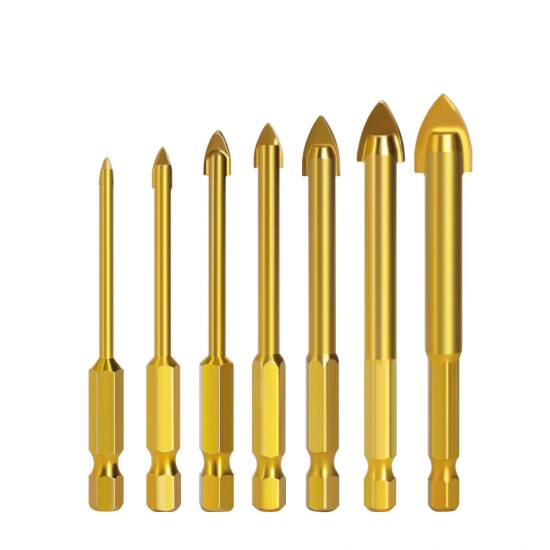 Alloy Triangle Drill Set Ceramic Tile Glass Hole Opener Reaming Hexagonal Shank Slot Drill Bit