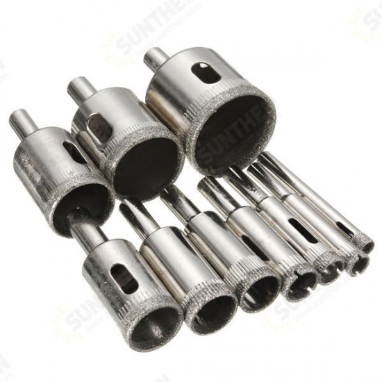 Baban 10pcs 6-32mm Diamond Hole Saw Drill Bit for Glass Ceramic Marble