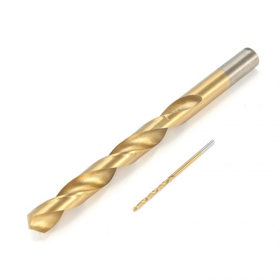 15pcs 1.5-10mm Twist Drill Bits Titanium Coated HSS Twist Drill