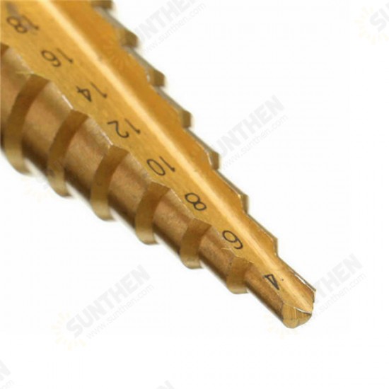 4-22mm Hex Shank Step Cone Drill Bit HSS Titanium Coated Hole Cutter