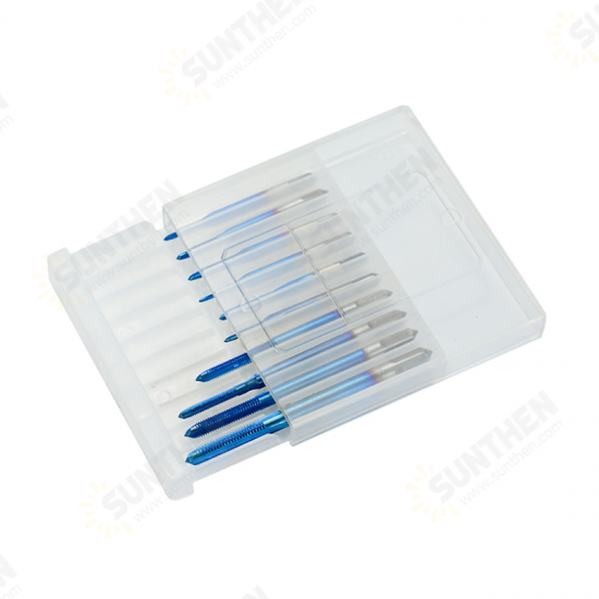 10Pcs Blue Nano Thread Tap M1-M3.5 HSS Metric Plug Tap Screw Tap Drill Machine Tap