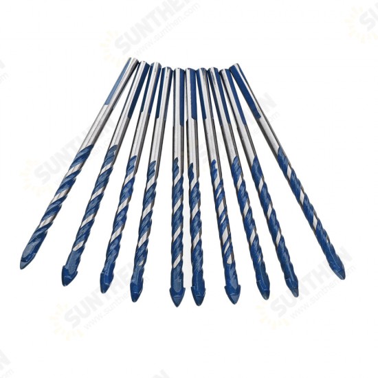 10pcs 6mm 8mm Triangle Twist Drill Bit Multifunctional Hole Saw Cutter Set for Concrete Brick Wood