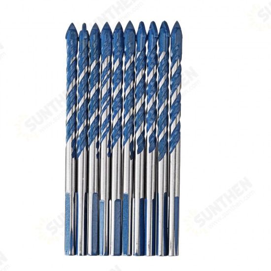 10pcs 6mm 8mm Triangle Twist Drill Bit Multifunctional Hole Saw Cutter Set for Concrete Brick Wood