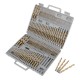 115pcs Titanium Plating Twist Drill Bit Set 1/16-1/2 Inch Round Shank Twist Drill For Quick Wood Metal Drilling