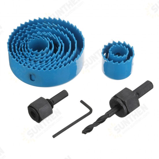 12pcs 19-127mm Hole Saw Cutter Drill Bit Kit Hole Drill Tool for Wood Plasterboard PVC Pipe