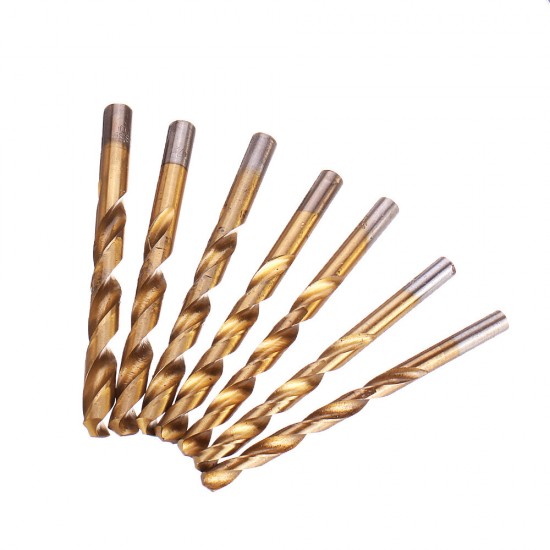 13/19/25pcs HSS Twist Drill Bit Set 1-10mm Titanium Coated Drill Bit for Wood Metal Drilling