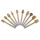 20Pcs Titanium Coated Rotary File Cutters HSS Mini Burr Wood Working Milling Carving Rasp Drill Bits