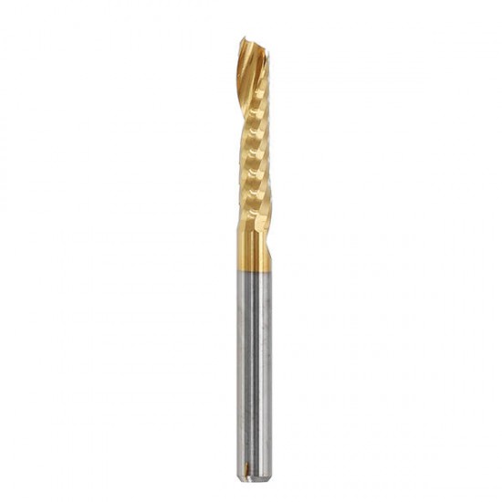 3.175mm Shank 12/15/17/22mm Single Flute End Mill Cutter Titanium Coated Spiral Drill Bit