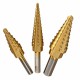 3Pcs HSS Round Shank Titanium Coated Quick Change Step Drill Bits 3/16-1/2 1/8-1/2 1/4-3/4 Inch