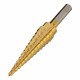 3Pcs HSS Round Shank Titanium Coated Quick Change Step Drill Bits 3/16-1/2 1/8-1/2 1/4-3/4 Inch