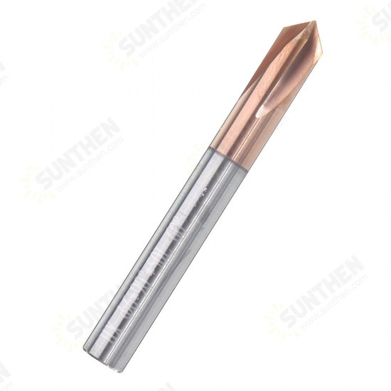 4 Flutes 90 Degree Chamfer Mill HRC60 3-12mm Tungsten Steel AlTiN Coating Milling Cutter