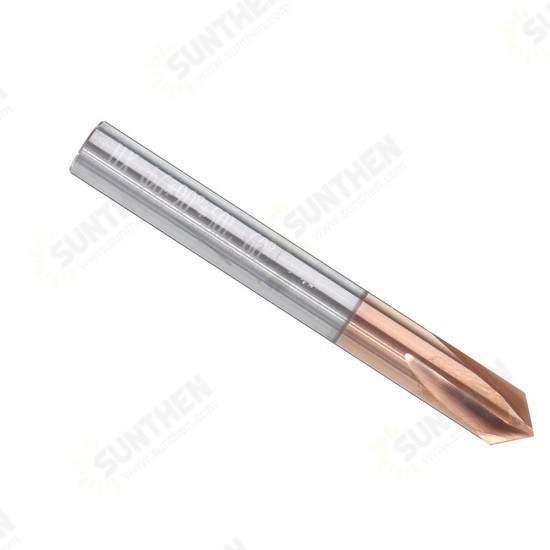 4 Flutes 90 Degree Chamfer Mill HRC60 3-12mm Tungsten Steel AlTiN Coating Milling Cutter