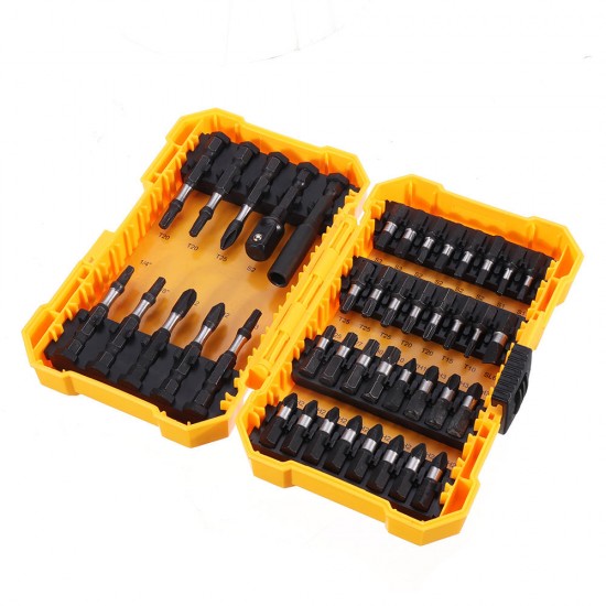 42PCS Screwdriver Bit Set 40PCS Phillips Torx Square Screwdriver Bits Quick Change Extension Rod 3/8 Inch Socket Driver Adapter with Box