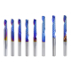 4mm Shank 1 Flute Spiral End Mill Carbide End Mill Blue Nano Coating CNC Router Bit Single Flute End Mill Milling Cutter