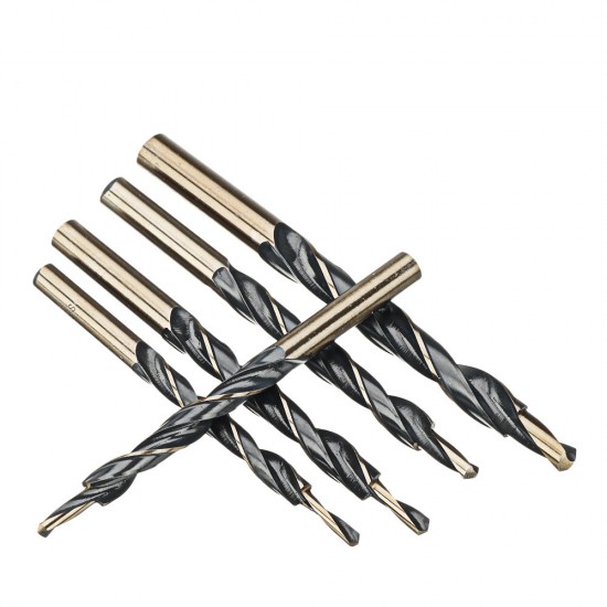 5Pcs Cobalt Drill HSS-Co Twist Step Drill Bits for Manual Pocket Hole Jig Master Woodworking Metal Stainless Steel Drilling